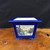6 ½" Square Hand-Painted Blue Glazed Bonsai Pot – Scenic & Script Panels (NEBG. 1074)