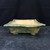 10" Forest-Green Leaf-Relief Square Bonsai Pot with Flowing Rim No. JF-062