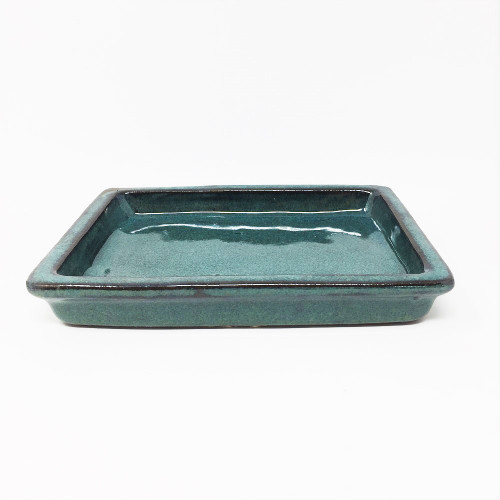 Teal Rectangular Ceramic Humidity Trays at New England Bonsai Gardens
