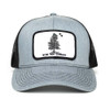 Gray trucker style hat with Wise Men Company logo patch.