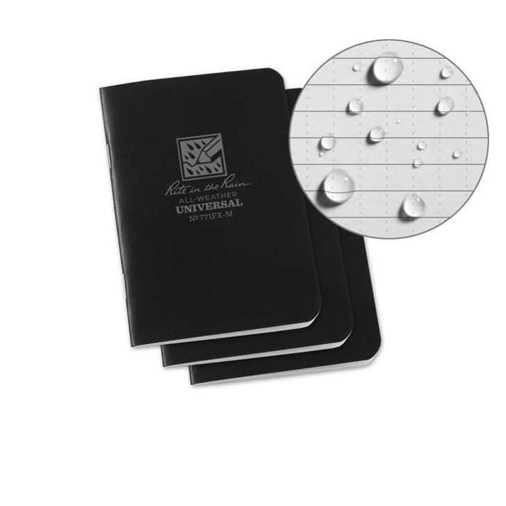 Rite in the Rain Stapled Notebook 771FX-M Black.