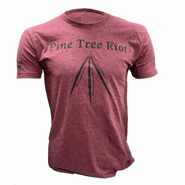 Pine Tree Riot Broad Arrow Heather Maroon shirt.