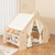 6-in-1 Kids Play Tent Playhouse with Blackboard 6 Storage Bins and Floor Cushion-Beige - Color: Bei 6-in-1 Kids Play Tent Playhouse with Blackboard 6 Storage Bins and Floor Cushion-Beige - Color: Bei