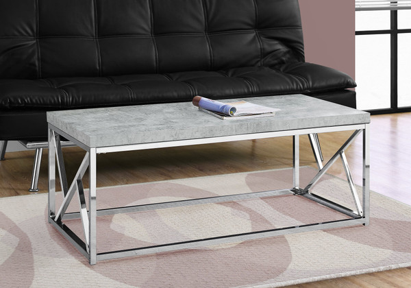 47" Gray And Silver Iron Coffee Table 47" Gray And Silver Iron Coffee Table