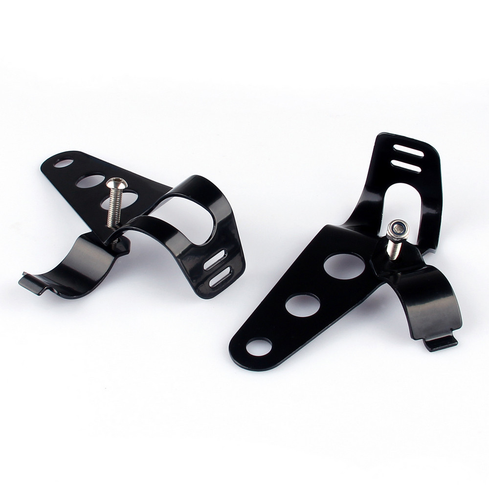 Headlight Bracket Side Mount Fork Tube Universal, Black