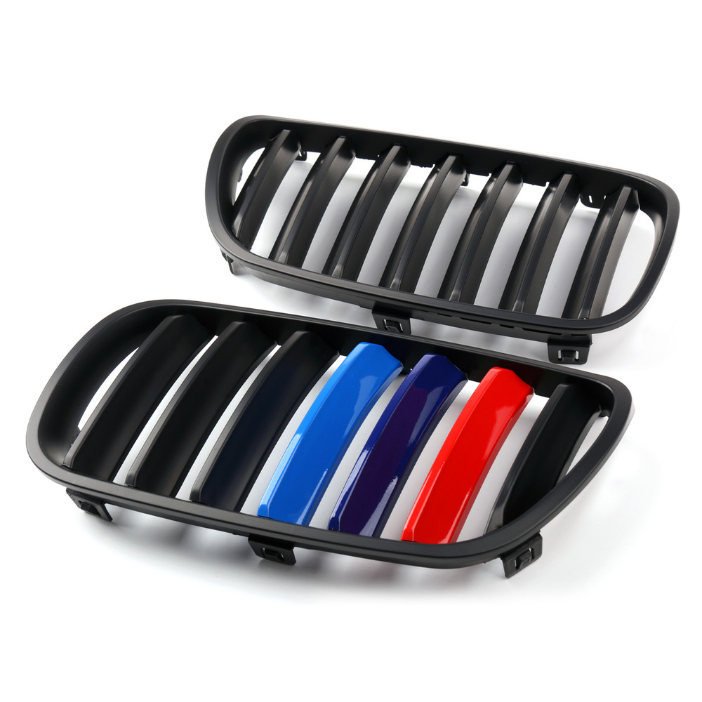 M Power Color Kidney Grille For BMW X3 E83 LCI Facelift 2007-08-09-2010 Matte Black Gloss M