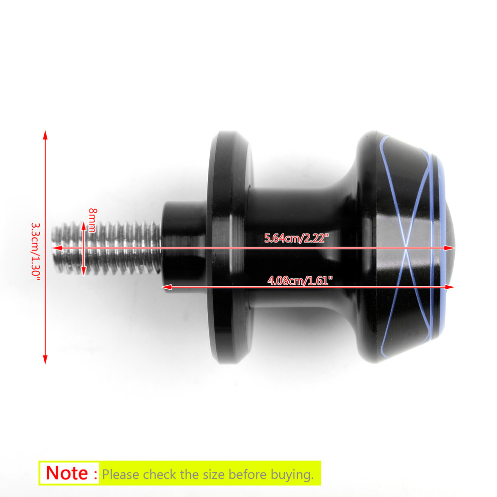 1 Pair 8mm Moto CNC Swingarm Swing Arm Spools Spool Sliders For Suzuki Honda Blue