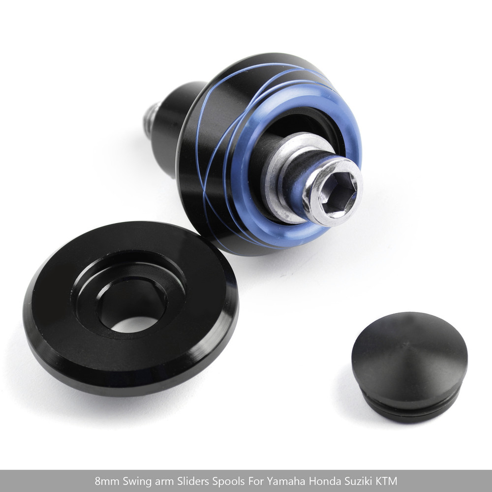 1 Pair 8mm Moto CNC Swingarm Swing Arm Spools Spool Sliders For Suzuki Honda Blue
