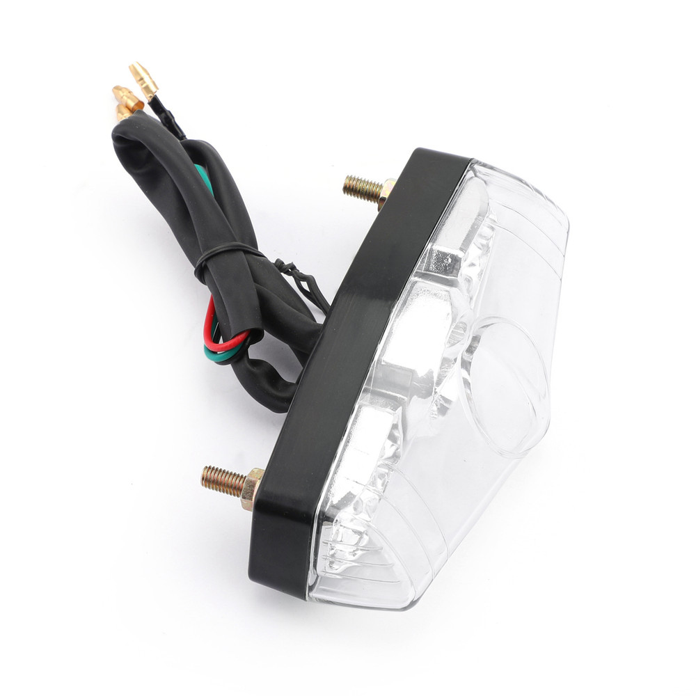 LED Brake Stop Running Rear Tail Light Lamp For most of motorcycles Clear