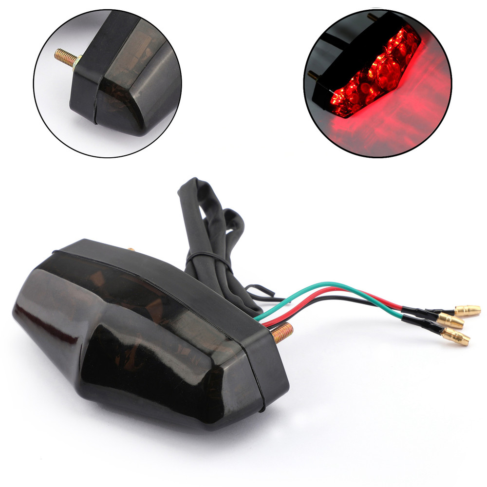 LED Brake Stop Running Rear Tail Light Lamp For most of motorcycles Smoke