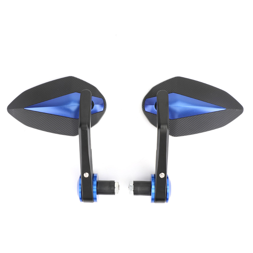 7/8" Handle Bar End Mirrors Universal Blue