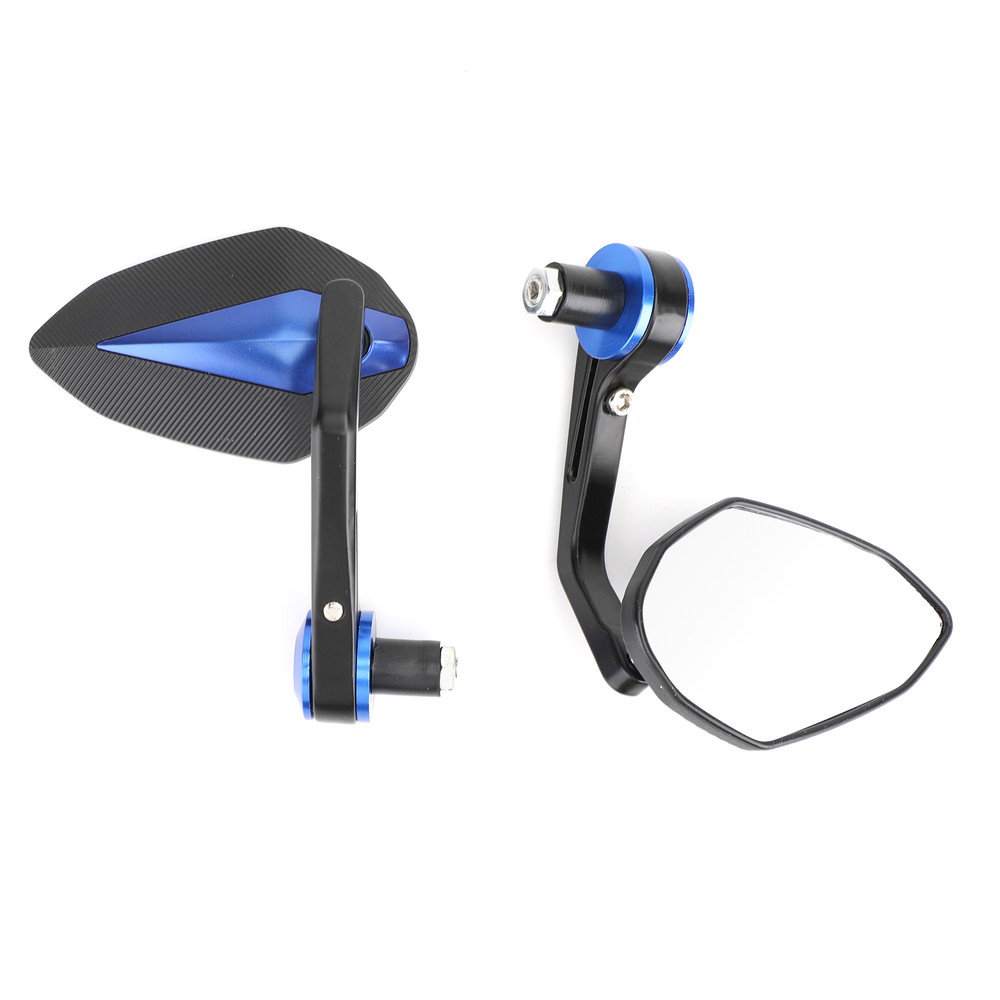 7/8" Handle Bar End Mirrors Universal Blue