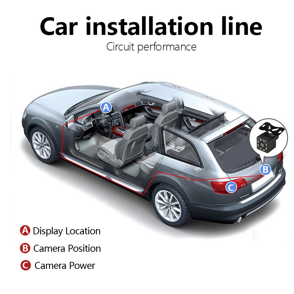 Reverse Backup CDD Car Rear View Universal HD Parking Plate Camera Night Vision