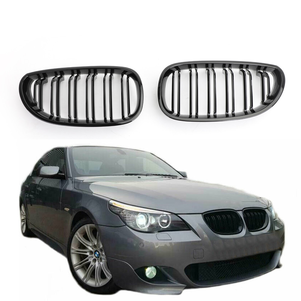 Front Hood Kidney Grille Glossy For BMW E60 E61 M5 520i 530i 04-09 Glossy Black