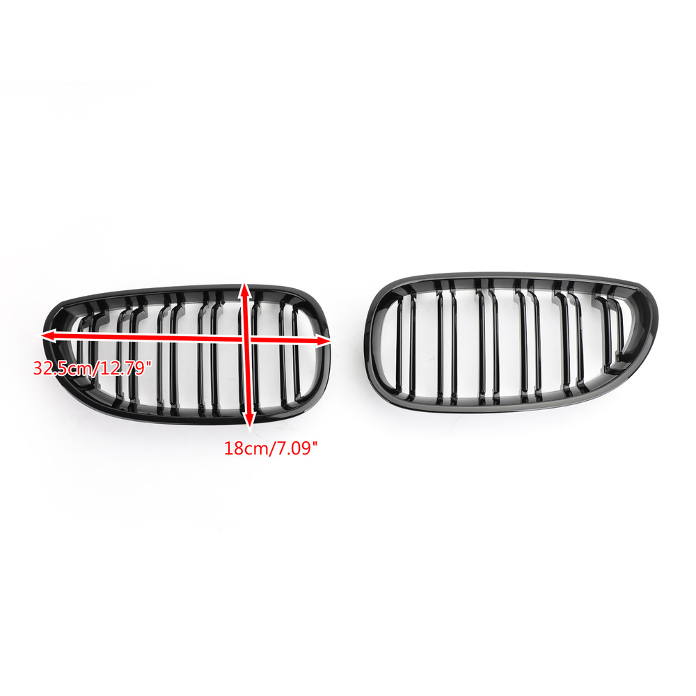Front Hood Kidney Grille Glossy For BMW E60 E61 M5 520i 530i 04-09 Glossy Black
