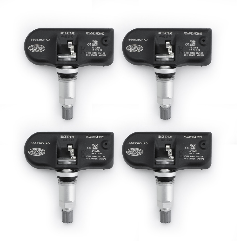 56053031AD Tire Pressure Monitoring System Sensor 4PCS For Chrysler 200 12-13 300 08 Sebring 08-09 Town & Country 08-12 Black