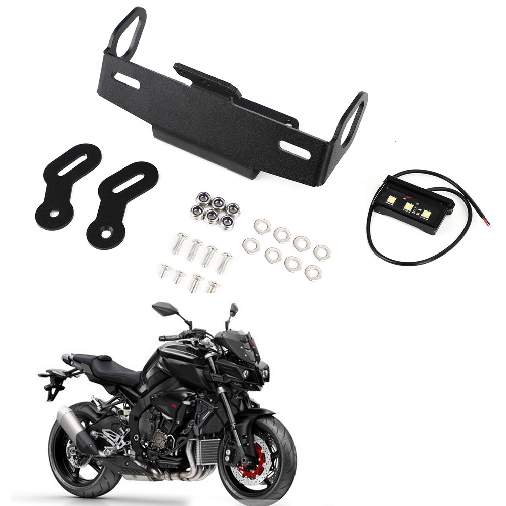 License Plate Bracket For Yamaha FZ09/MT-09 2013-2016 FZ10/MT-10 2016-2021 MT-07 Tracer 2016-2021 BLK