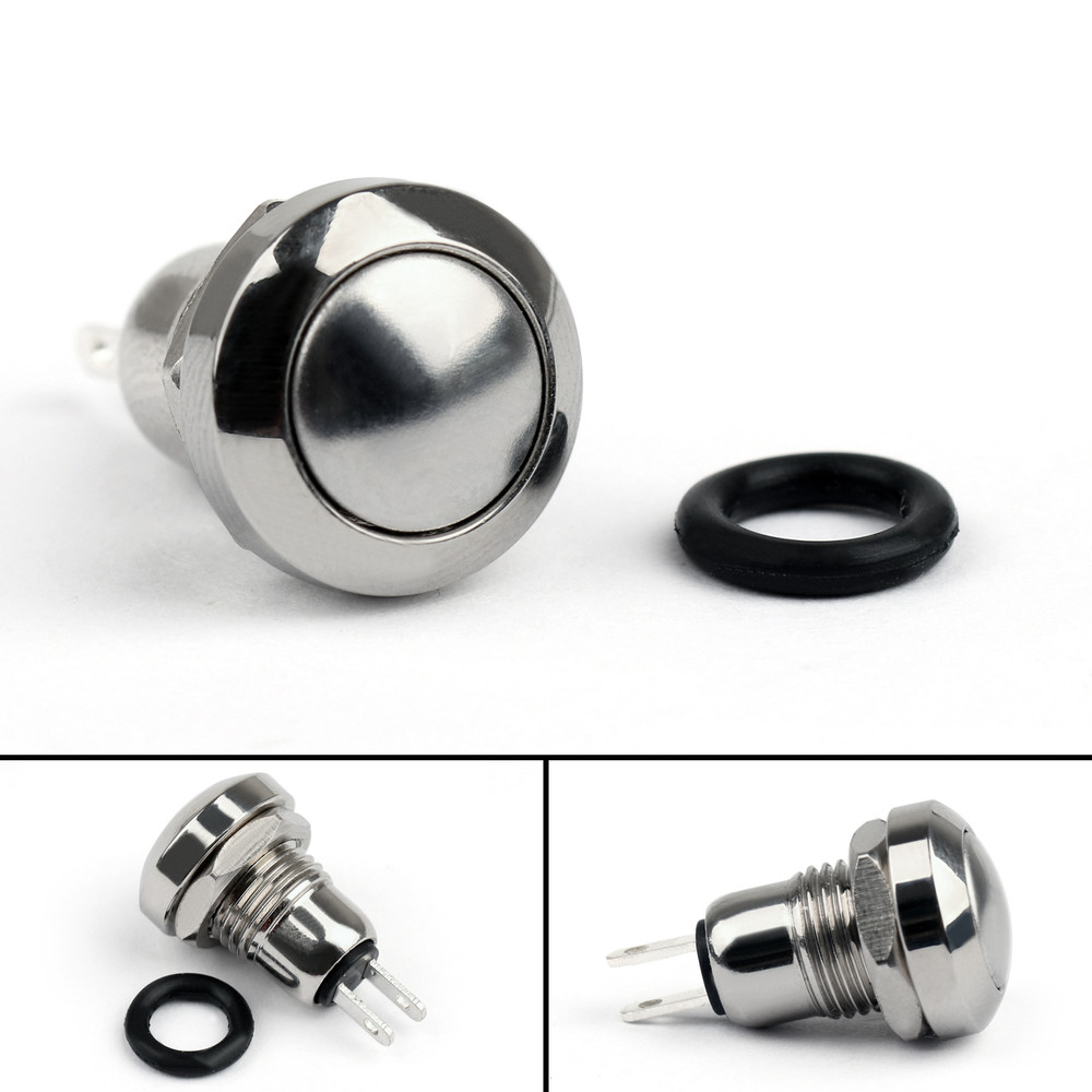 1Pcs 8mm Mini 1NO 2Pin Metal Momentary Push Button Switch 3A/250V For Car/Boat