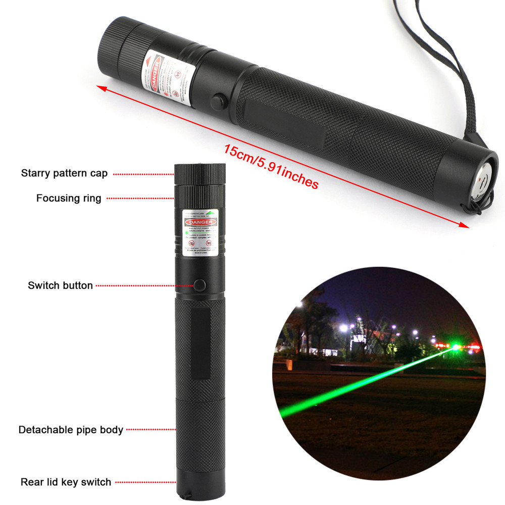 900Miles Green Laser Pointer Pen Visible Beam 18650 Torch Lazer Lamp 532nm