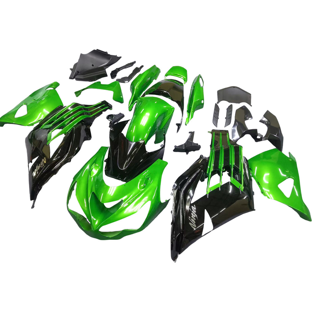 Fairings Plastics Kawasaki ZX14R Ninja Green Black Racing (2012-2021)
