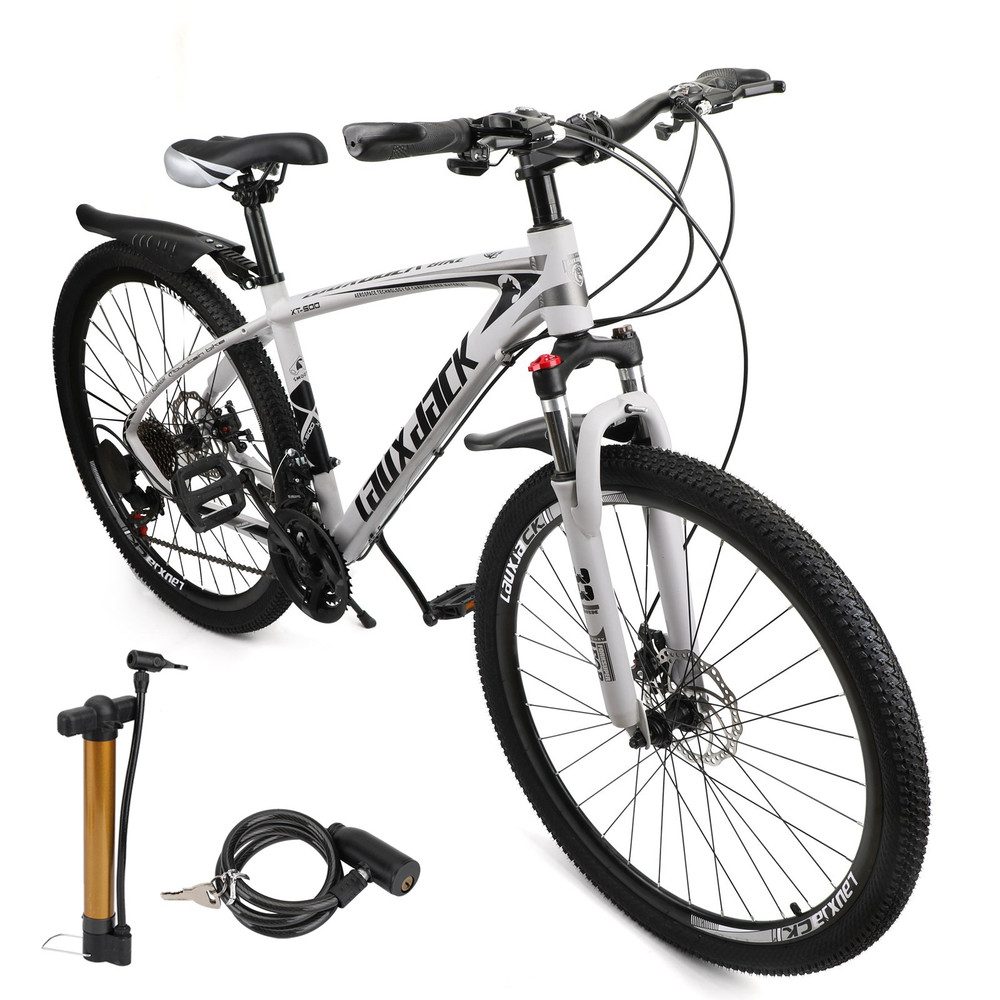 27.5 inches Wheels Adults Mountain Bike 21 Speed Bikes Bicycle MTB White&Black