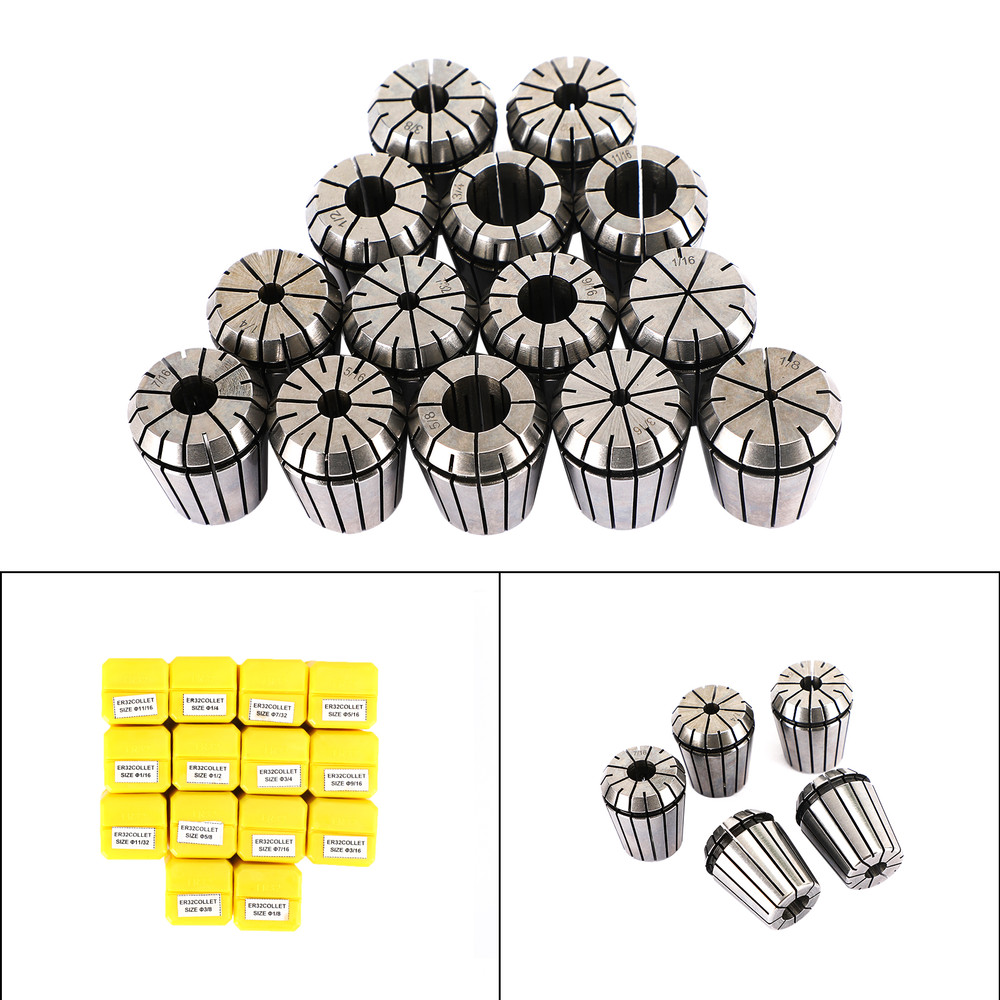 14Pcs ER32 Spring Collet Set For CNC Milling Lathe Tool Engraving Machine Steel