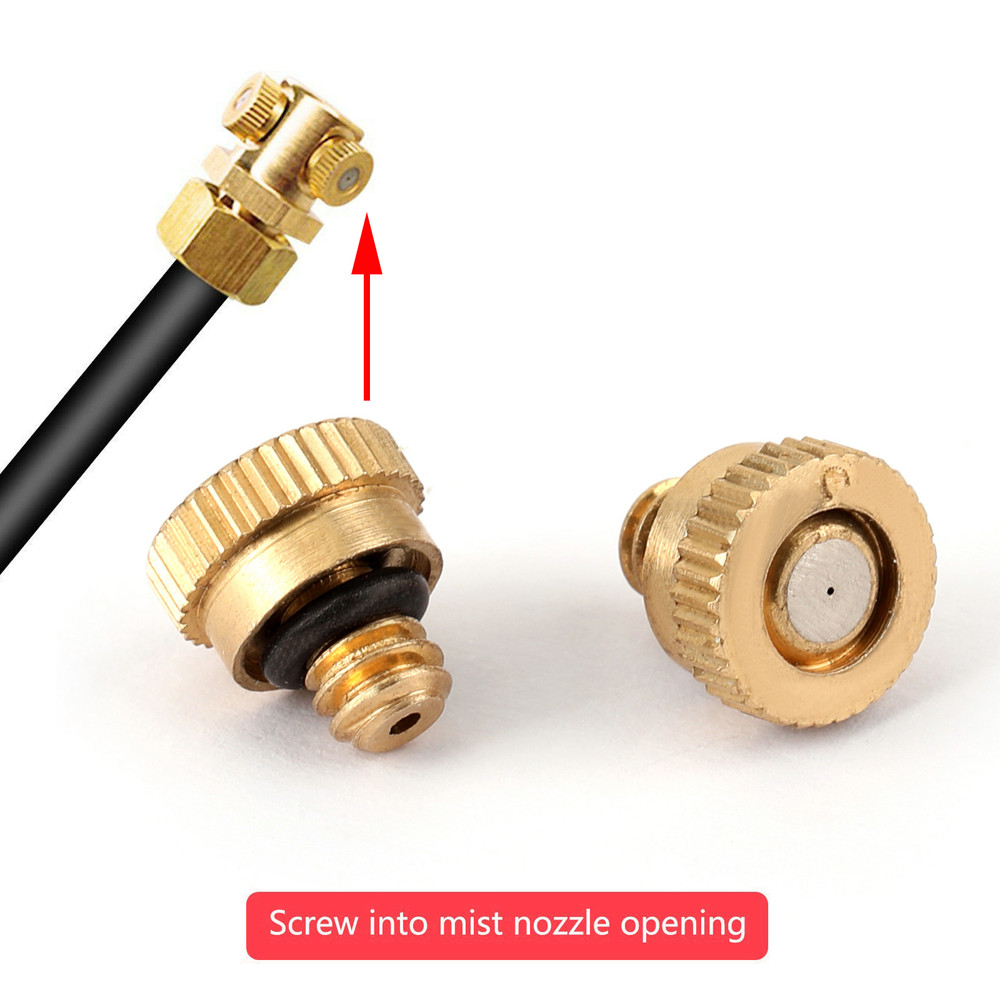 50X Brass Misting Nozzles Water Mister Sprinkle For Cooling System 0.012" 10/24