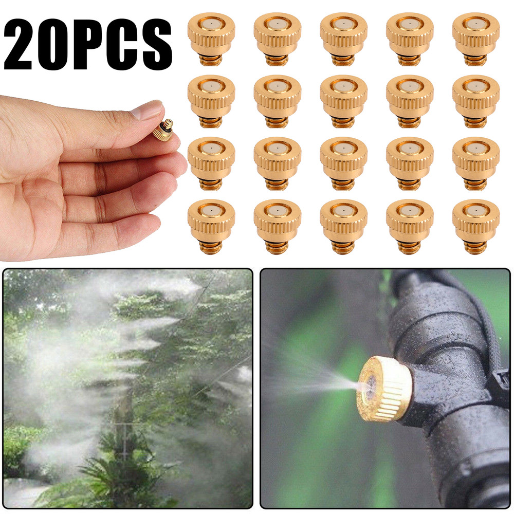 20X Brass Misting Nozzles Water Mister Sprinkle For Cooling System 0.012" 10/24