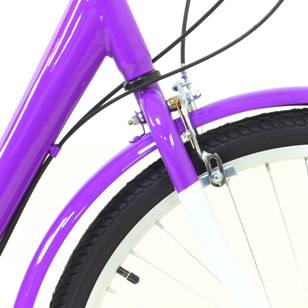 7-Speed 24" Adult 3-Wheel Tricycle Cruise Bike Bicycle With Basket purple