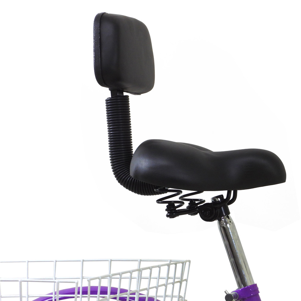 7-Speed 24" Adult 3-Wheel Tricycle Cruise Bike Bicycle With Basket purple