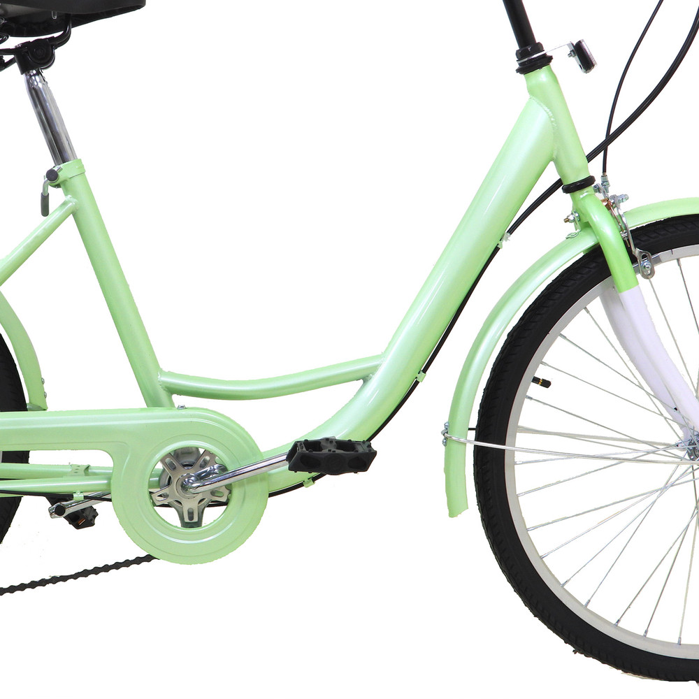 7-Speed 24" Adult 3-Wheel Tricycle Cruise Bike Bicycle With Basket Cyan