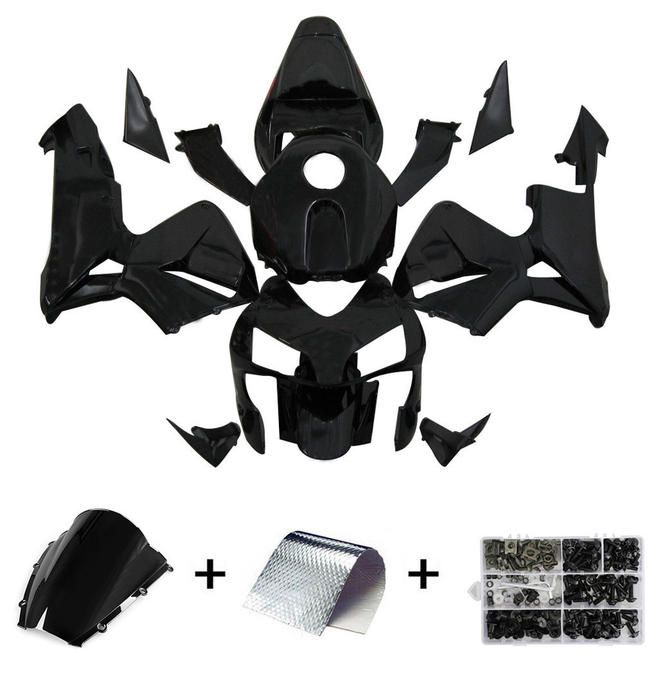 Injection Fairing Kit Bodywork ABS fit For Honda CBR600 RR 2003 2004 black #4