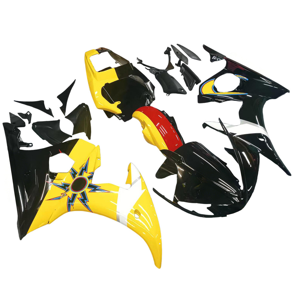 2005 Yamaha YZF 600 R6 Amotopart Injection Fairing Kit Bodywork Plastic ABS #9