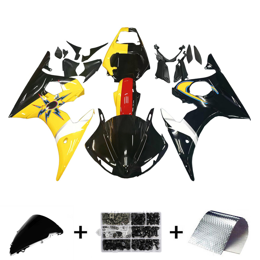 2005 Yamaha YZF 600 R6 Amotopart Injection Fairing Kit Bodywork Plastic ABS #9