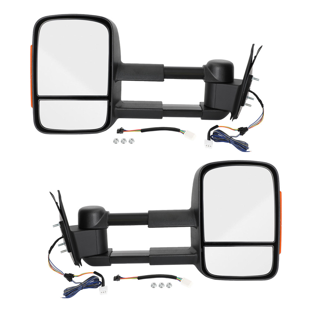 Pair of Electric Extendable Towing Mirrors for Toyota Hilux 2005-2011 Black