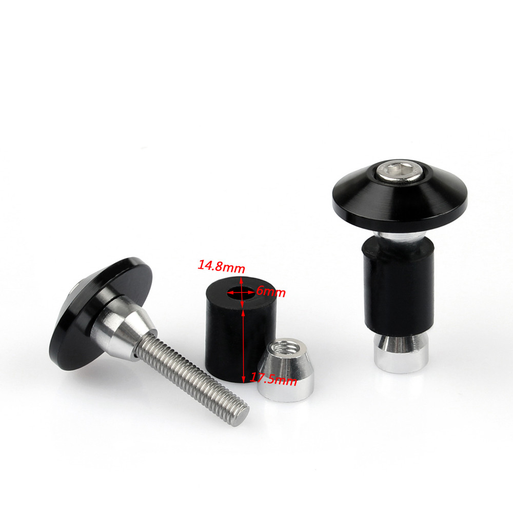 Universal Motorcycle Street Bike 7/8" Handlebar Grips Bar End Plugs Black Generic