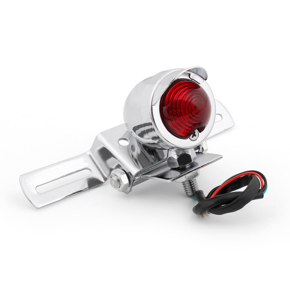 Motorcycle Brake Stop Rear Tail Light Taillight Indicator Signal Lamp Chrome
