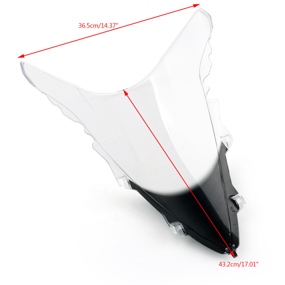 Windshield Windscreen Double Bubble For Yamaha YZF R1 2009-2014 CLE-BLK