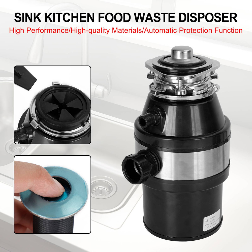 Garbage Disposal 3/4 HP 2800 RPM Under Sink Kitchen Food Waste Disposer w/ Plug Generic
