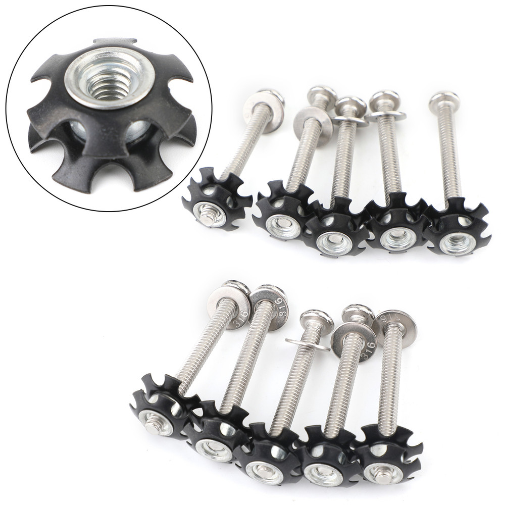 Set of 10 RV LADDER REPAIR KIT nuts Stainless Bunk Motorhome Parts Camper Trailer Coach