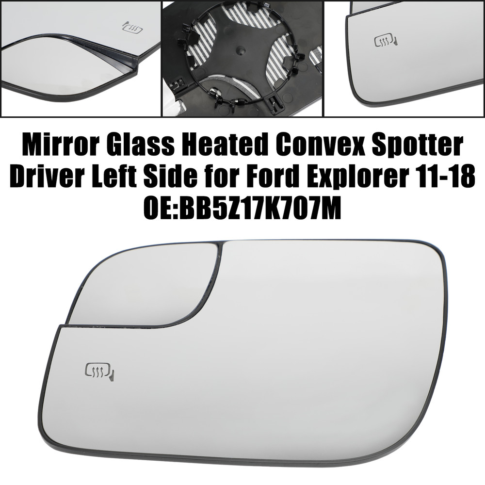Mirror Glass Heated Convex Spotter Driver Left Side for Ford Explorer 11-18