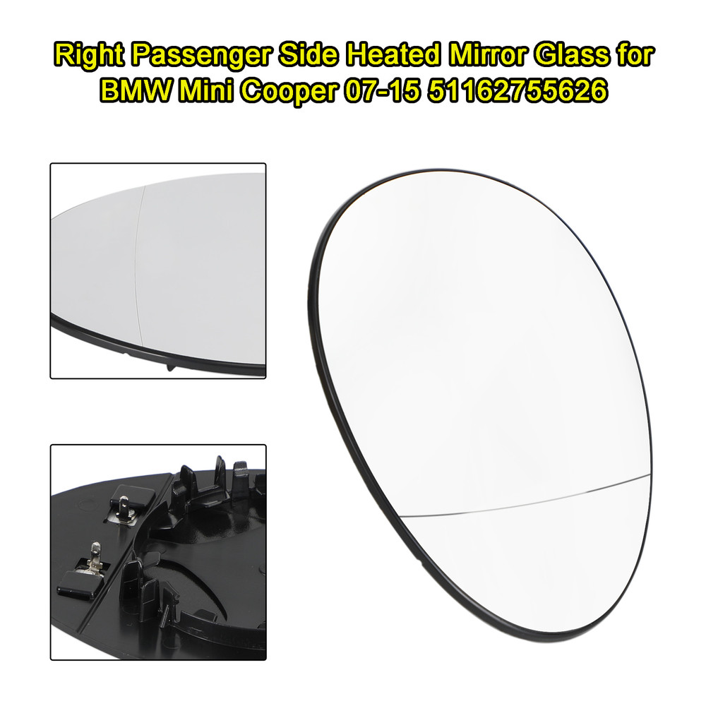 Right Passenger Side Heated Mirror Glass for BMW Mini Cooper 07-15 51162755626