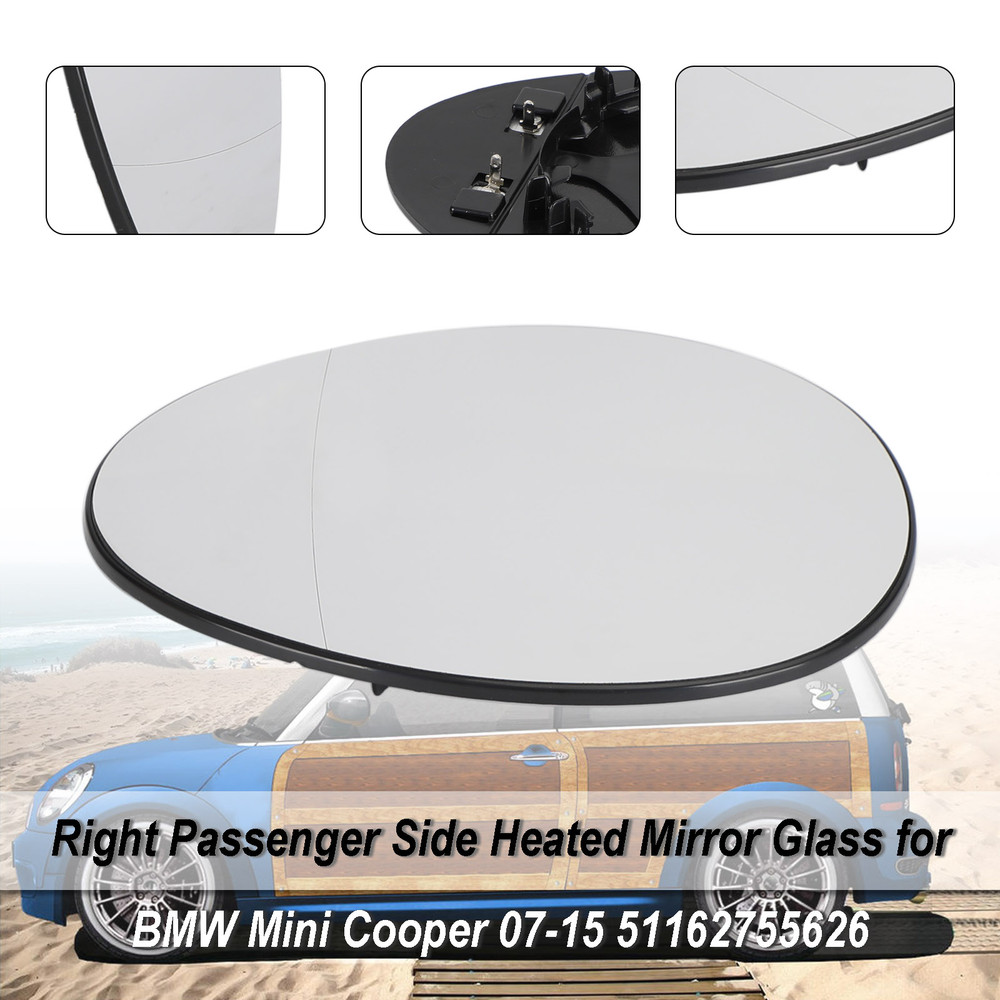 Right Passenger Side Heated Mirror Glass for BMW Mini Cooper 07-15 51162755626