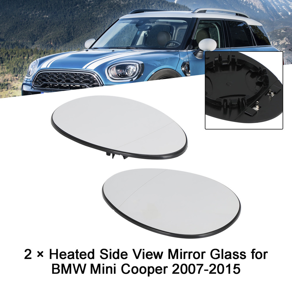 2 ¡Á Heated Side View Mirror Glass for BMW Mini Cooper 2007-2015