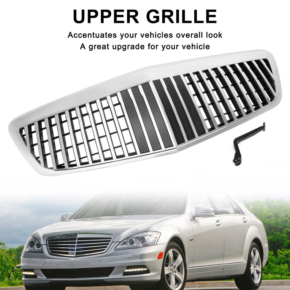 MayBach style Front Grille Grill Fit Mercedes Benz S-Class W221 S550 S600 S63 S65 Chrome