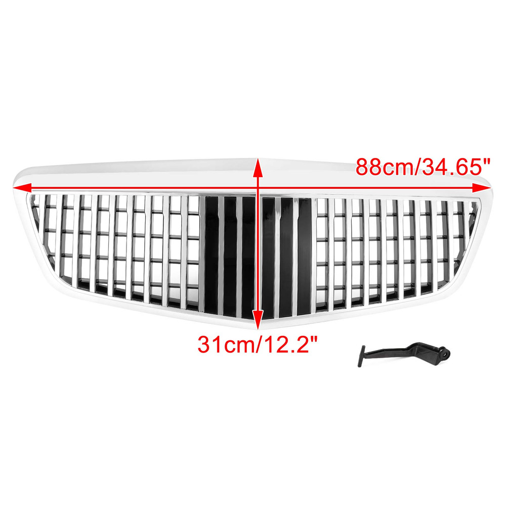 MayBach style Front Grille Grill Fit Mercedes Benz S-Class W221 S550 S600 S63 S65 Chrome