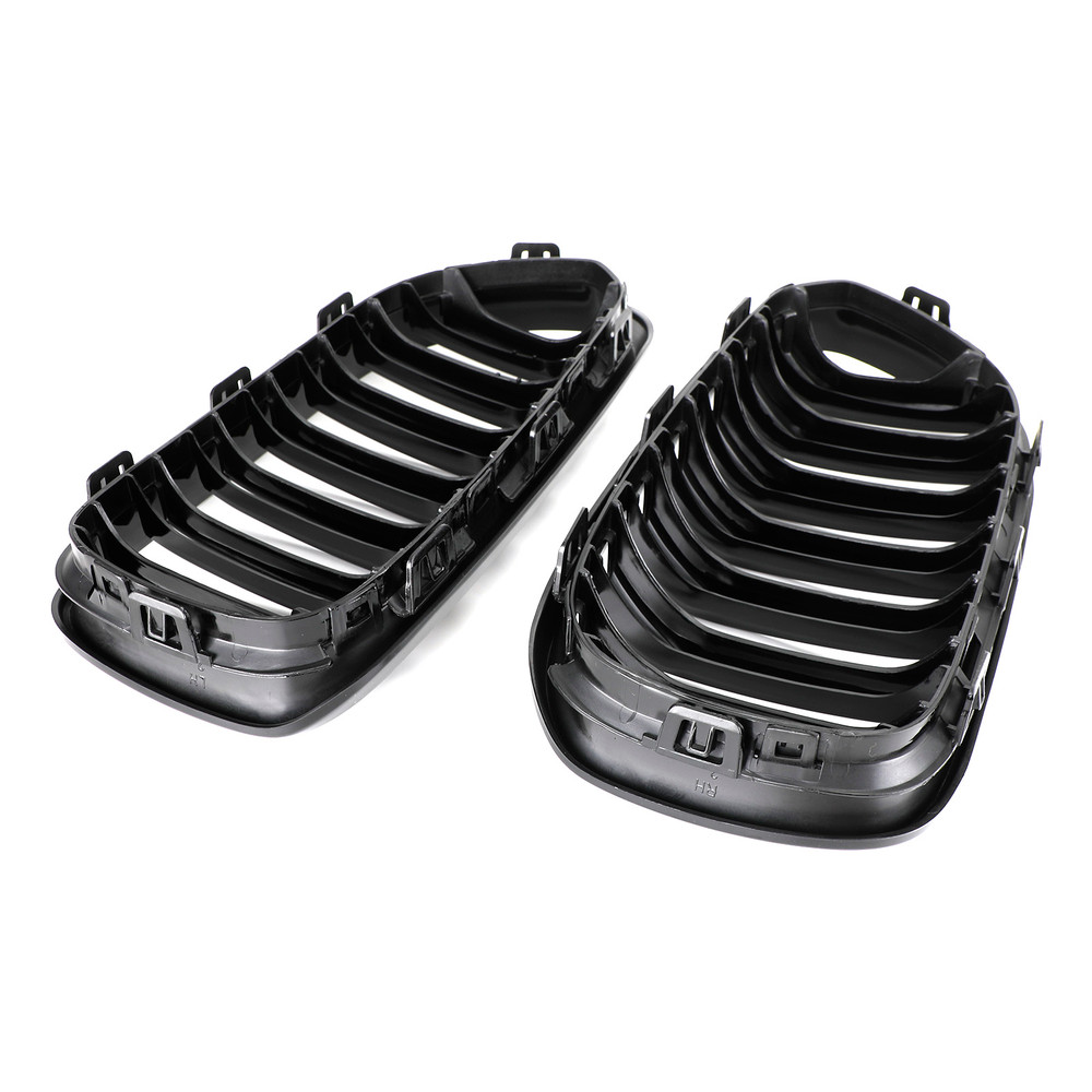 Front Kidney Grill Grille Fit BMW 1 Series F20 F21 2015-2017 Gloss Black Double