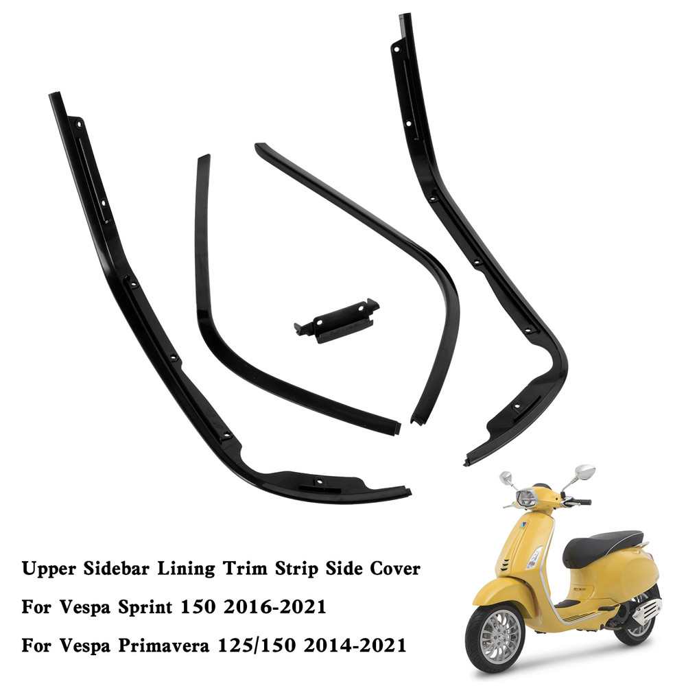 Upper Sidebar Lining Trim Strip Side Cover For Sprint 150 Primavera 125 150 Black