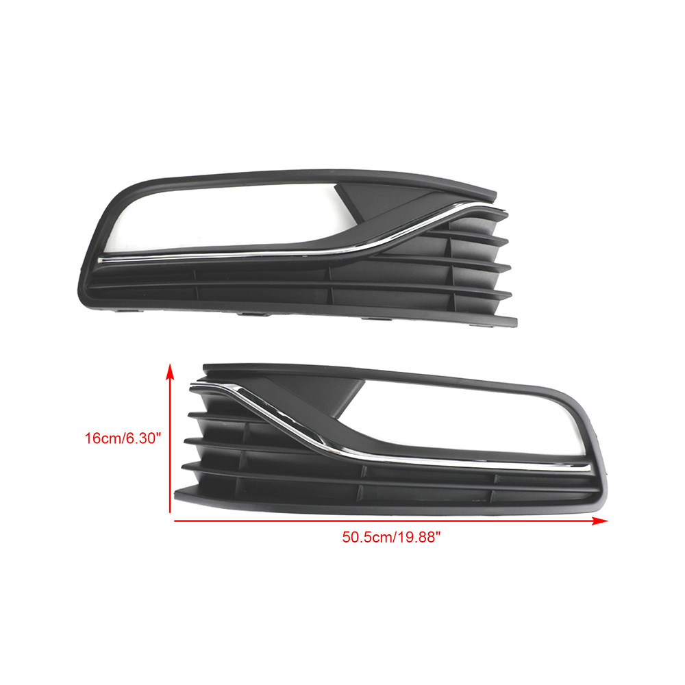 Pair Front Bumper Fog Light Cover Grill Grille fit VW Polo 6R 2014-2017