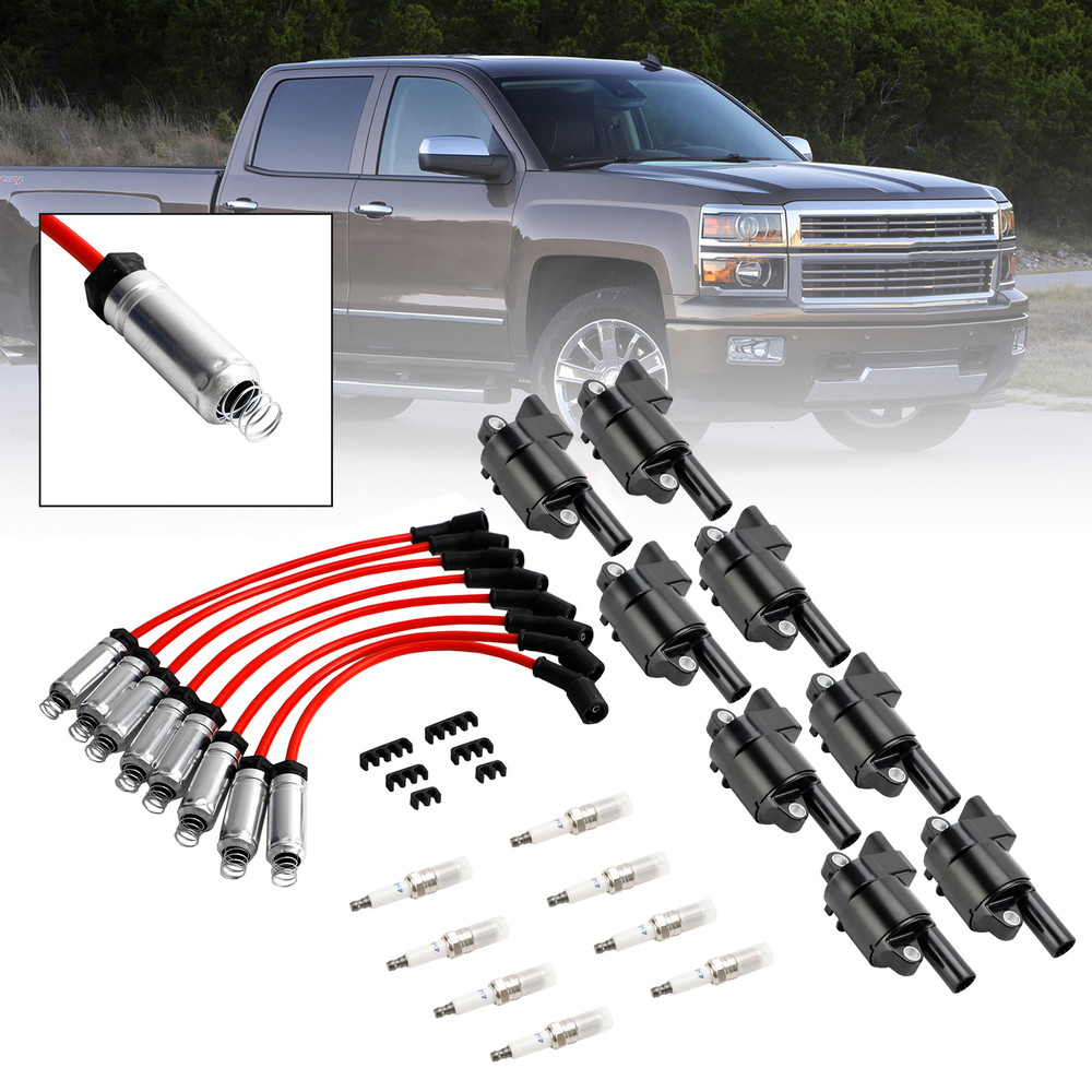2008-2016 GMC Sierra 3500 V8 6.0L - 8x Ignition Coil+Spark Plug+ Wire UF414 Generic